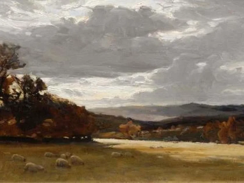 1857-Robert Buchan Nisbet - Verso la fine di una giornata autunnale